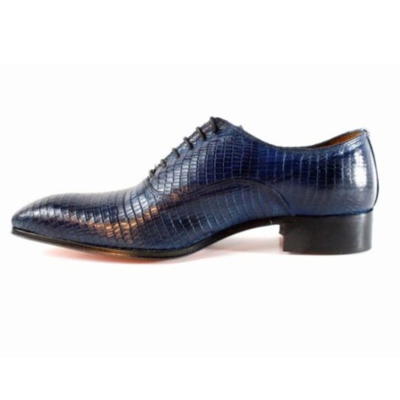 Fred Blue Oxford Mens Leather Shoes main image 4